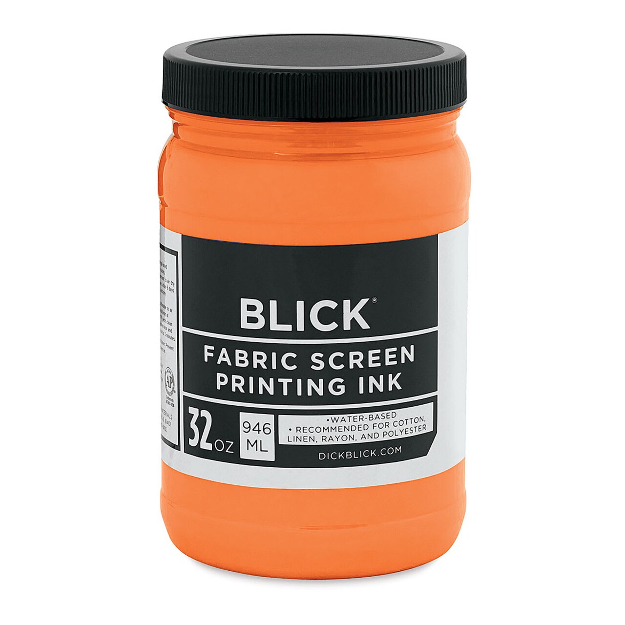 Blick Water-Base Acrylic Textile Screen Printing Ink - Fluorescent Orange, Quart